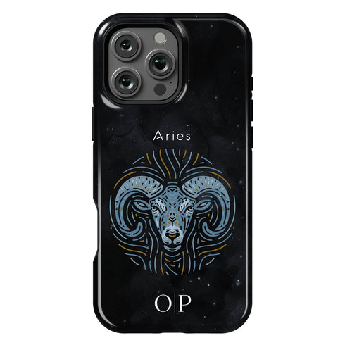Personalized Black Zodiac Horoscope Sign iPhone Case